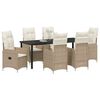 vidaXL Conjunto de Comedor de Jard&iacute;n 7 pcs Beige rat&aacute;n sint&eacute;tico