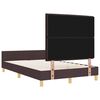 vidaXL Estructura de cama con cabecera Marr&oacute;n oscuro 120 x 200 cm tela