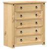 vidaXL C&oacute;moda cajonera Corona madera maciza de pino 80x40x89 cm