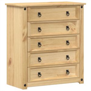 vidaXL C&oacute;moda cajonera Corona madera maciza de pino 80x40x89 cm