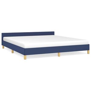 vidaXL Estructura de cama con cabecero sin colch&oacute;n tela azul 160x200cm