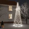 vidaXL &Aacute;rbol de Navidad con poste de metal 1400 LEDs blanco fr&iacute;o 5 m