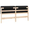 vidaXL Cabecero tapizado Marr&oacute;n y Negro 200 cm Madera de pino macizo