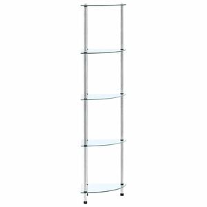 vidaXL Estanter&iacute;a 5 niveles cristal templado transparente 30x30x130 cm