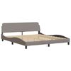 vidaXL Estructura de cama con LED sin colch&oacute;n Hvar tela gris taupe 180x200 cm