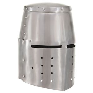 vidaXL Casco de caballero medieval antiguo r&eacute;plica LARP acero plateado