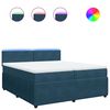 vidaXL Cama box spring con colch&oacute;n terciopelo azul 200x200 cm