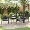 vidaXL Conjunto de Comedor de Jard&iacute;n 5 pcs Negro rat&aacute;n sint&eacute;tico
