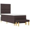 vidaXL Cama tipo Box Spring con colch&oacute;n Marr&oacute;n oscuro 80 x 200 cm tela