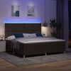 vidaXL Cama Box Spring LED con colch&oacute;n Marr&oacute;n Oscuro 200 x 200 cm tela