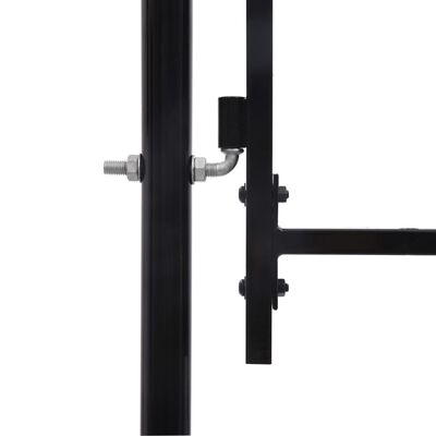 vidaXL Cancela de valla con una puerta y puntas acero negro 1x1,2 m