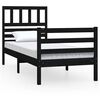 vidaXL Estructura cama madera maciza individual negro 75x190 cm