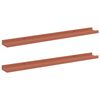 vidaXL Estante de pared 2 uds. Rojo 80 x 9 x 3 cm Madera de ingenier&iacute;a