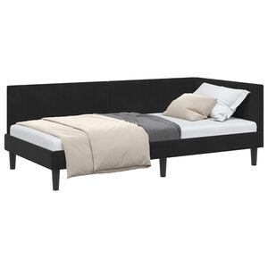 vidaXL Estructura de cama en esquina Negro 90 cm x 200 cm Terciopelo