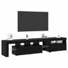vidaXL Muebles de TV con Luces LED 2 pcs Roble Negro Grande