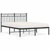 vidaXL Estructura cama sin colch&oacute;n con cabecero metal negro 135x190 cm