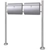 vidaXL Conjunto de 2 buzones con soporte de acero inoxidable