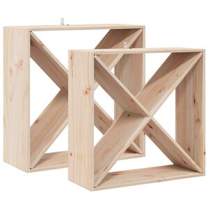 vidaXL Estante de Vino 2 pcs Natural 62 x 25 x 62 cm