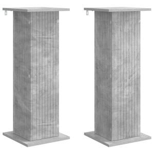 vidaXL Soporte de plantas 2 uds. Gris Hormig&oacute;n 30,5 x 30 x 80,5 cm