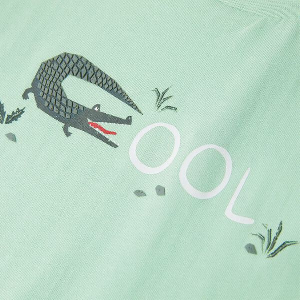 Camiseta infantil de manga corta verde claro 92