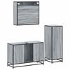 vidaXL Set de muebles de ba&ntilde;o 3 pzas madera contrachapada gris sonoma