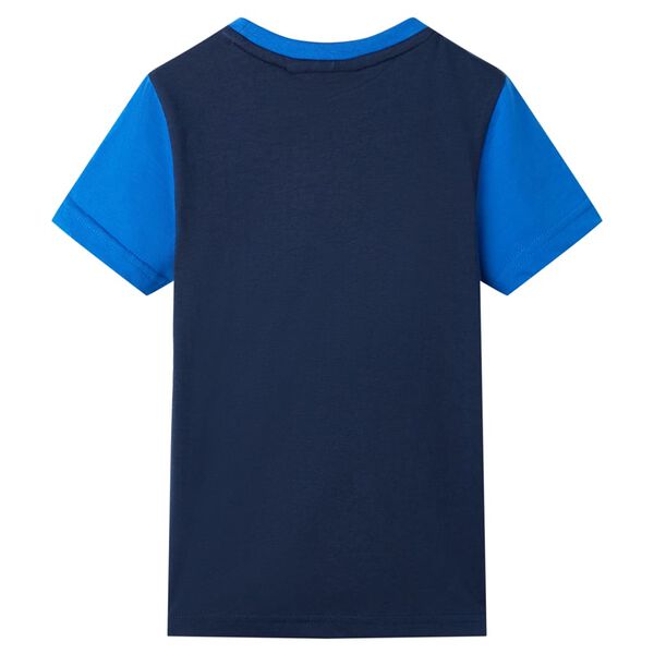 Camiseta infantil azul y azul marino 140