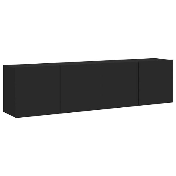 vidaXL Muebles para TV de pared 2 unidades negro 80x30x41 cm