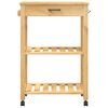 vidaXL Carrito de cocina MONZA madera maciza de pino 60x40x88,5 cm