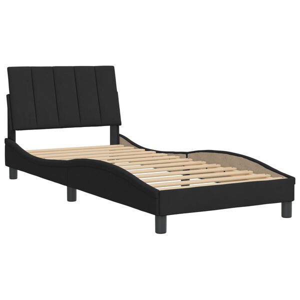 vidaXL Estructura de cama sin colchón Hanko terciopelo negro 90x190 cm