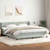 vidaXL Cama box spring con colchones terciopelo gris claro 200x220 cm