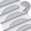vidaXL Felpudos para escaleras (10 unidades, 56 x 17 x 3 cm, gris claro, semicirculares)