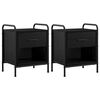 vidaXL Mesa de noche 2 uds. Roble Negro 40 x 30 x 50 cm