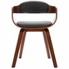 vidaXL Silla de comedor madera curvada y tela gris oscuro