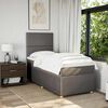 vidaXL Cama box spring con colch&oacute;n tela gris taupe 90x190 cm