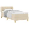 vidaXL Cama tipo Box Spring con cabecera Crema 90 x 190 cm tela