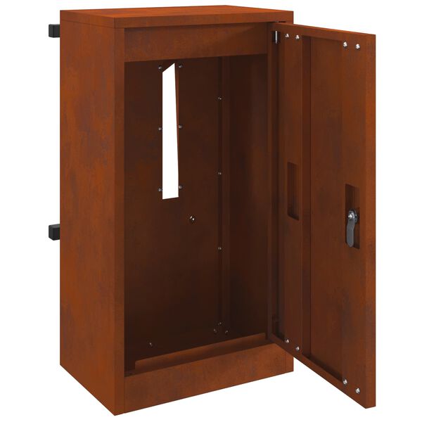 vidaXL Buz&oacute;n con puerta Oxidado 30 x 20 x 55 cm Acero autopatinable