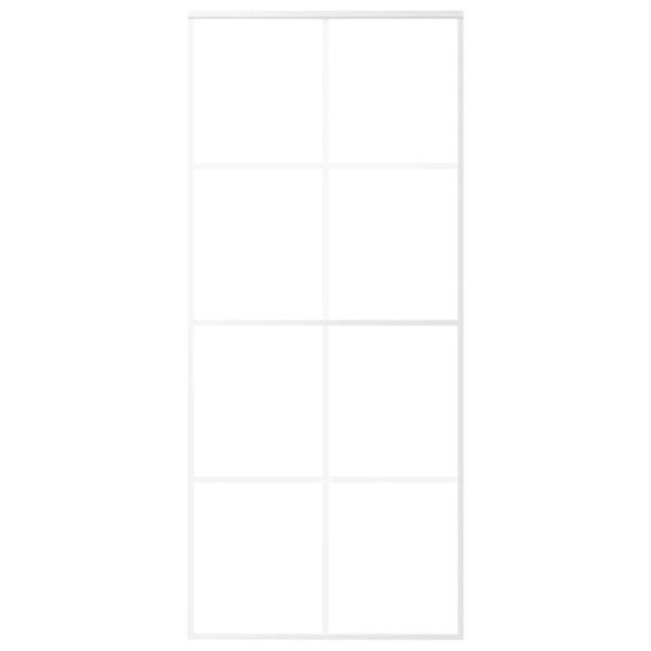 vidaXL Puerta corredera ESG vidrio y aluminio blanca 90x205 cm