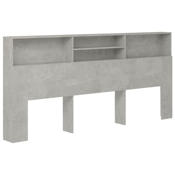 vidaXL Mueble cabecero gris hormig&oacute;n 220x19x103,5 cm