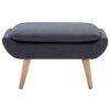 vidaXL Sillón con reposapiés tapizada de tela gris oscuro