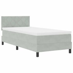 vidaXL Cama con Somier y Colchón Gris Claro 90 x 190 cm tela