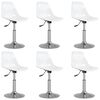 vidaXL Sillas de comedor giratorias 6 unidades PP blanco