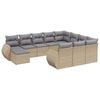 vidaXL Set de sof&aacute;s de jard&iacute;n 11pzas con cojines rat&aacute;n sint&eacute;tico beige