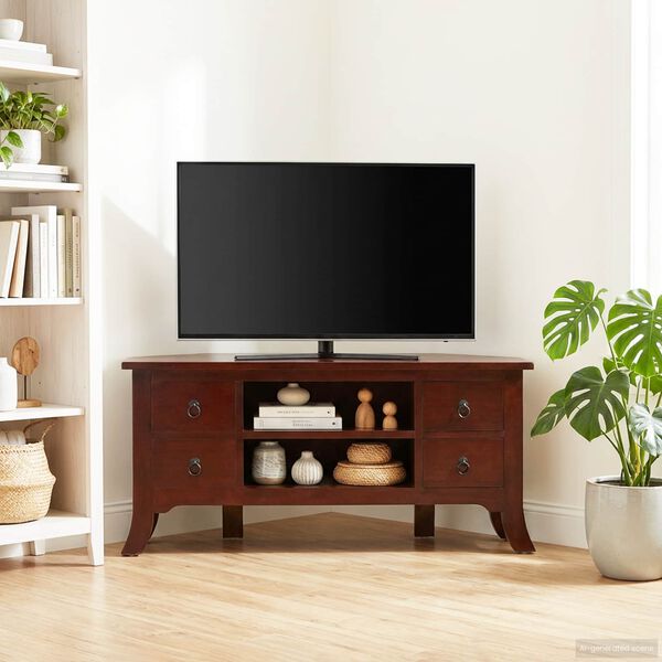 vidaXL Mueble de TV Marr&oacute;n 100 x 40,5 x 46 cm Madera de Caoba S&oacute;lida