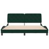 vidaXL Estructura cama sin colch&oacute;n terciopelo verde oscuro 180x200 cm