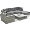 vidaXL Set de muebles de jardín 6 pzas y cojines ratán sintético gris