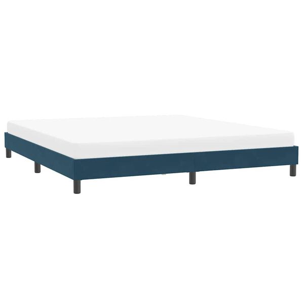 vidaXL Estructura cama sin colch&oacute;n terciopelo azul oscuro 200x220 cm