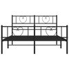 vidaXL Estructura cama sin colchón con estribo metal negro 120x190 cm