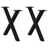 vidaXL Patas para mesa de centro en forma de X (2 unidades), color negro, 60 x (42-43) cm, acero