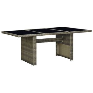 vidaXL Mesa de jard&iacute;n de rat&aacute;n sint&eacute;tico marr&oacute;n y vidrio templado