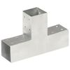 vidaXL Conectores de postes en T 4 uds metal galvanizado 71x71 mm